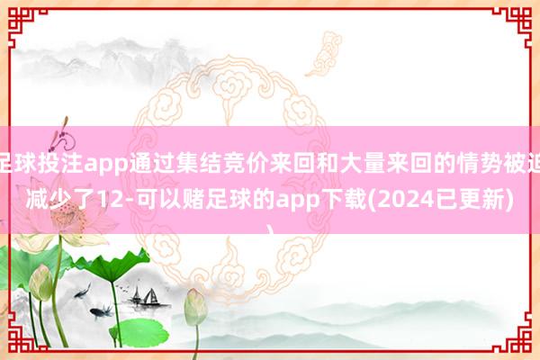 足球投注app通过集结竞价来回和大量来回的情势被迫减少了12-可以赌足球的app下载(2024已更新)