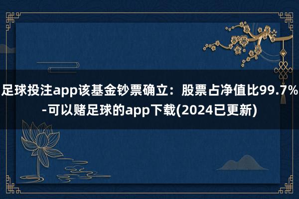 足球投注app该基金钞票确立：股票占净值比99.7%-可以赌足球的app下载(2024已更新)
