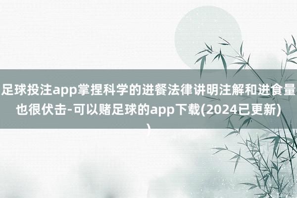 足球投注app掌捏科学的进餐法律讲明注解和进食量也很伏击-可以赌足球的app下载(2024已更新)
