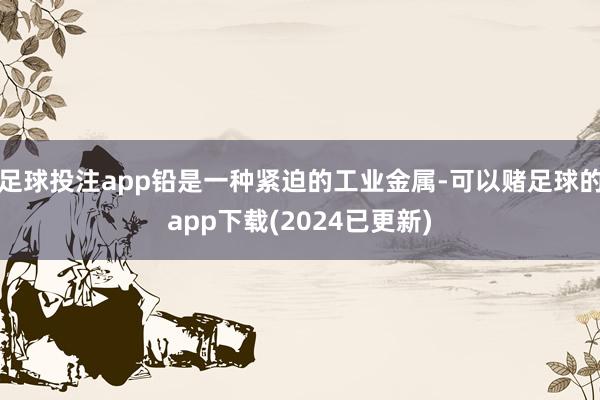 足球投注app铅是一种紧迫的工业金属-可以赌足球的app下载(2024已更新)