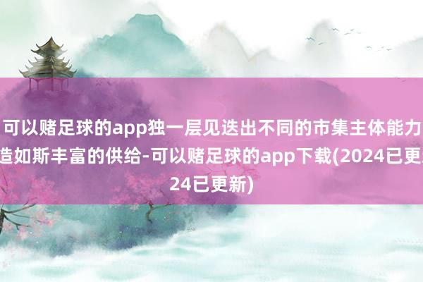 可以赌足球的app独一层见迭出不同的市集主体能力创造如斯丰富的供给-可以赌足球的app下载(2024已更新)