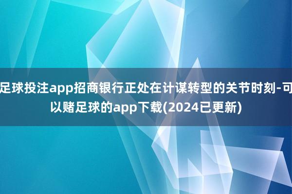 足球投注app招商银行正处在计谋转型的关节时刻-可以赌足球的app下载(2024已更新)
