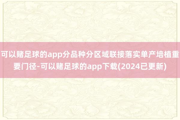 可以赌足球的app分品种分区域联接落实单产培植重要门径-可以赌足球的app下载(2024已更新)