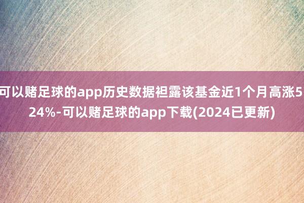 可以赌足球的app历史数据袒露该基金近1个月高涨5.24%-可以赌足球的app下载(2024已更新)