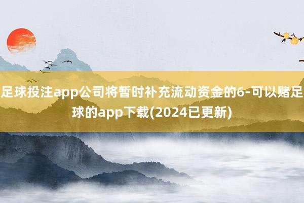 足球投注app公司将暂时补充流动资金的6-可以赌足球的app下载(2024已更新)