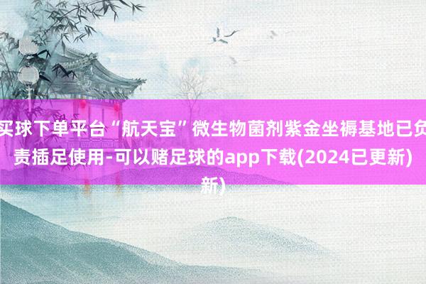 买球下单平台“航天宝”微生物菌剂紫金坐褥基地已负责插足使用-可以赌足球的app下载(2024已更新)