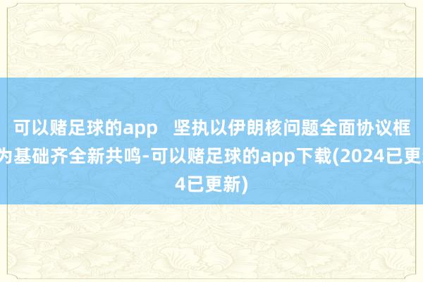 可以赌足球的app   坚执以伊朗核问题全面协议框架为基础齐全新共鸣-可以赌足球的app下载(2024已更新)