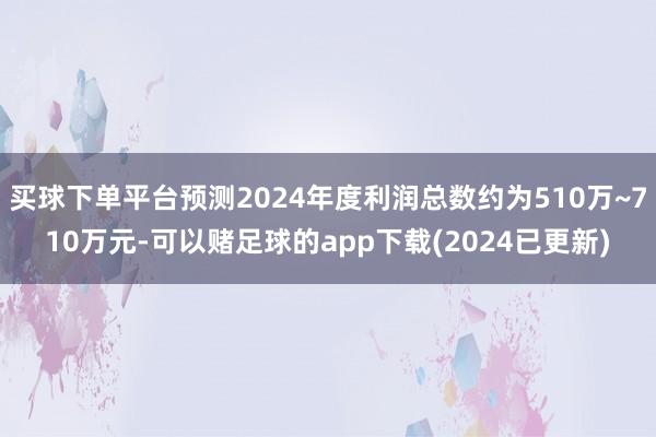 买球下单平台预测2024年度利润总数约为510万~710万元-可以赌足球的app下载(2024已更新)