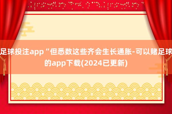 足球投注app“但悉数这些齐会生长通胀-可以赌足球的app下载(2024已更新)