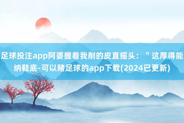 足球投注app阿婆握着我削的皮直摇头：＂这厚得能纳鞋底-可以赌足球的app下载(2024已更新)